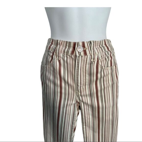American Eagle Hi Rise Striped Jeggings Pants Brown Size 6 - Picture 5 of 13
